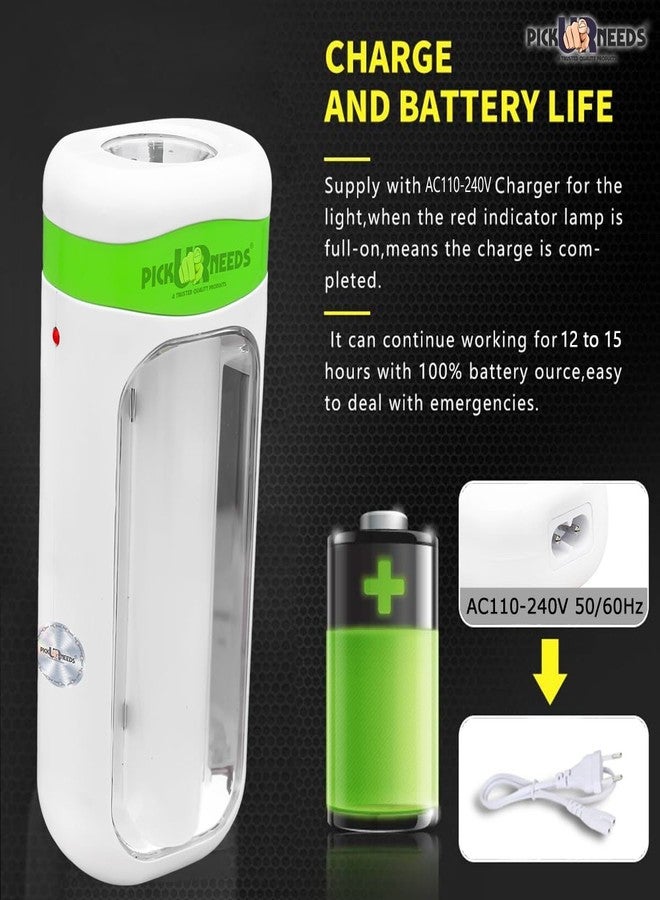 Pick Ur Needs Rechargeable Home Emergency Flash Light 2 Modes LED Floor Lantern Lamp Camping Light (Green) - Image 3